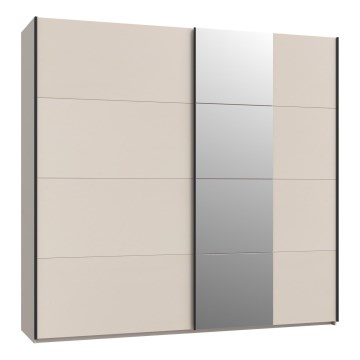 ODEN Wardrobe with Mirror 220 x 210 cm, Beige