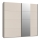 ODEN Wardrobe with Mirror 220 x 210 cm, Beige