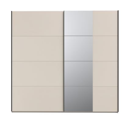 ODEN Wardrobe with Mirror 220 x 210 cm, Beige