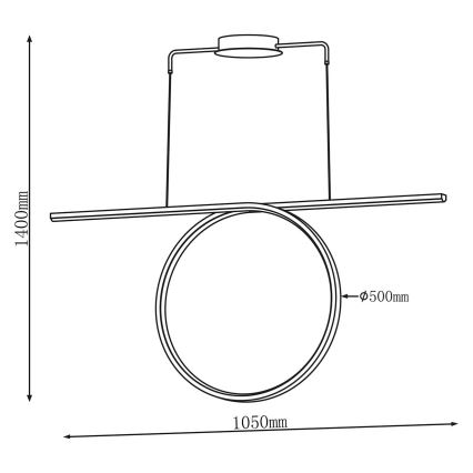 ODETTA Cable LED Pendant Light LED/42W/230V 4000K Black