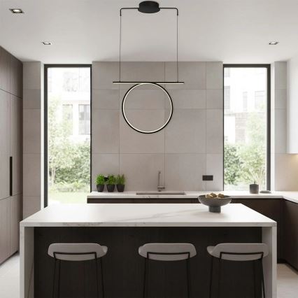 ODETTA LED cable pendant light, 30W, 230V, 4000K, black