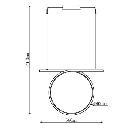 ODETTA LED cable pendant light, 30W, 230V, 4000K, black
