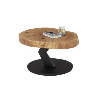 ODIN Coffee Table Ø 75 cm, Oak/Black