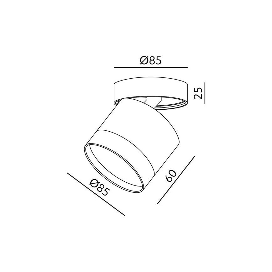OH12F Spotlight 1x GX53/35W/230V, 8.5 cm, white