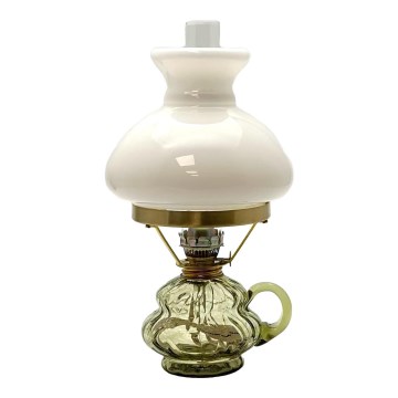 Oil lamp ANNA 33 cm forest green big craquelure