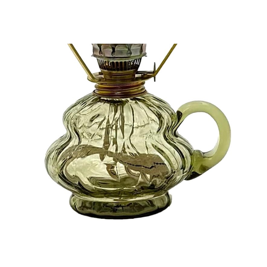 Oil lamp ANNA 33 cm forest green big craquelure