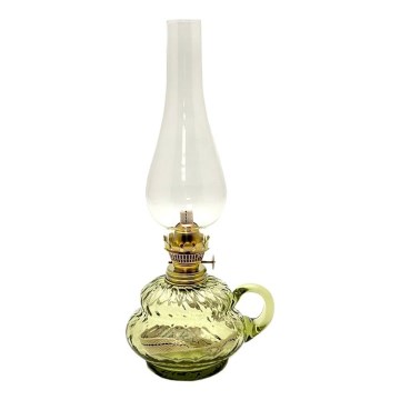 Oil lamp ANNA 34 cm forest green checks