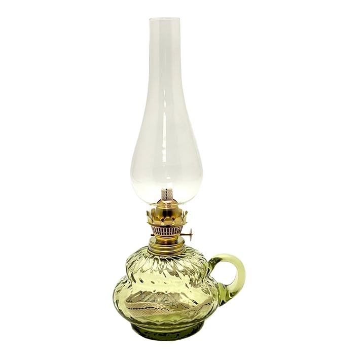 Oil lamp ANNA 34 cm forest green checks