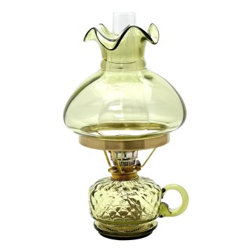 Oil lamp MONIKA 34 cm forest green checks