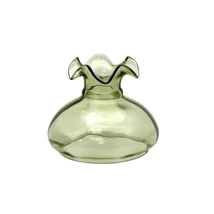 Oil lamp MONIKA 34 cm forest green checks