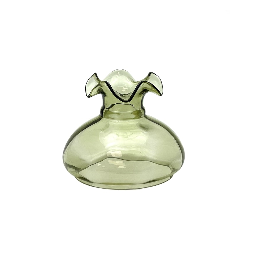Oil lamp MONIKA 34 cm forest green checks