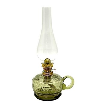 Oil lamp MONIKA 34 cm forest green krakle