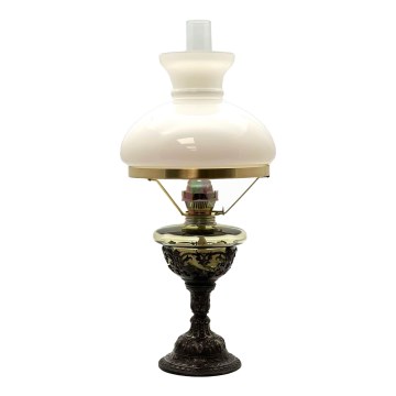 Oil lamp RŮŽENA 50 cm forest green decorated with tin