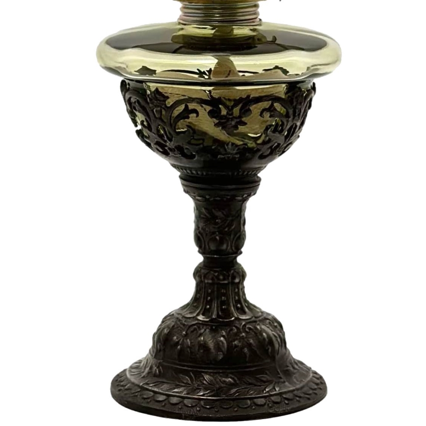 Oil lamp RŮŽENA 50 cm forest green decorated with tin