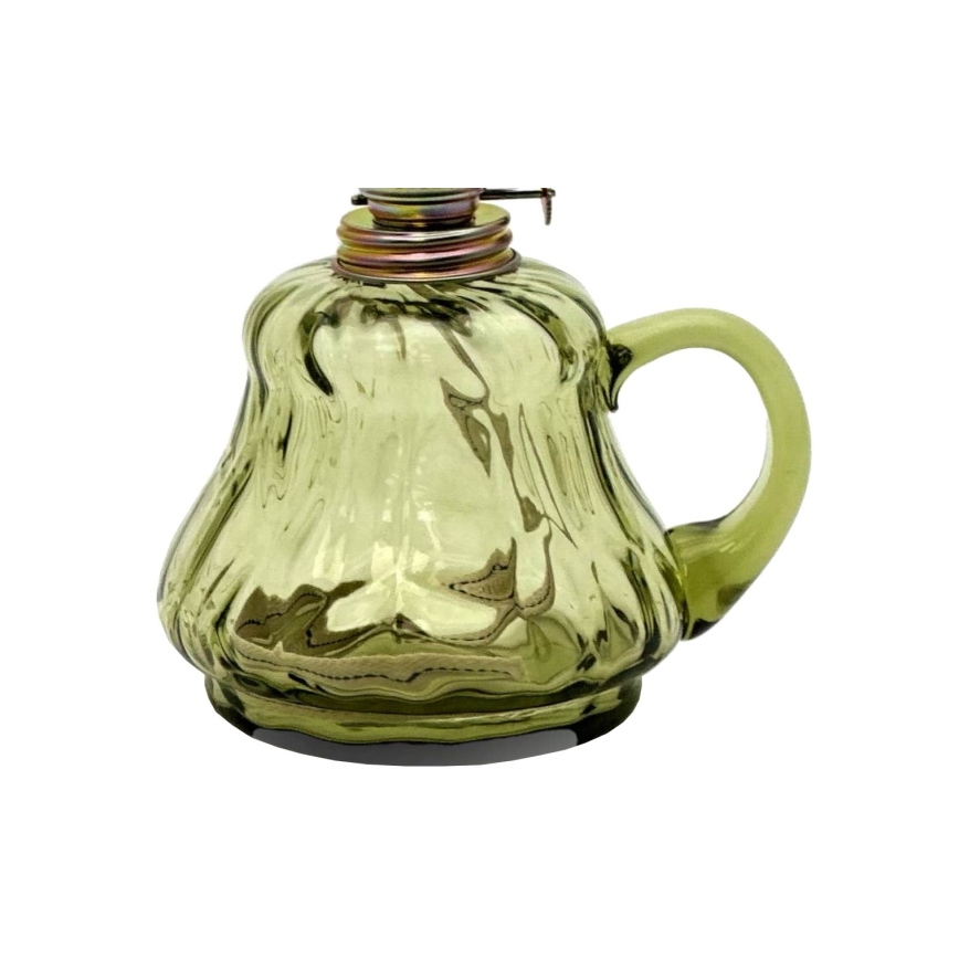 Oil lamp TEREZA 34 cm forest green big craquelure