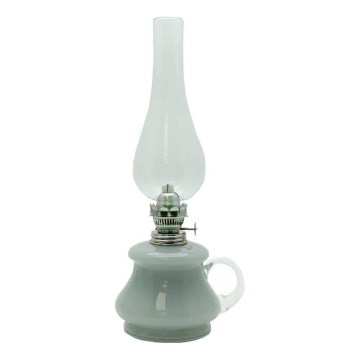 Oil lamp TEREZA 34 cm grey opaline