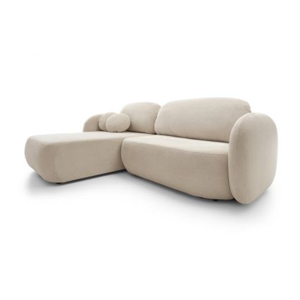 OLBIA Left-Facing L-Shaped Corner Sofa Bed with Storage, Beige