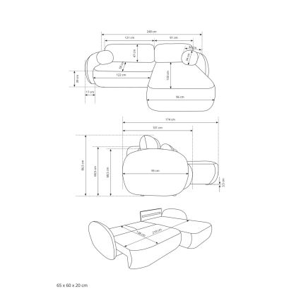 OLBIA Left-Facing L-Shaped Corner Sofa Bed with Storage, Beige