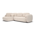 OLBIA Left-Facing L-Shaped Corner Sofa Bed with Storage, Beige