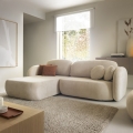 OLBIA Left-Hand L-Shaped Sofa Bed with Storage, Beige