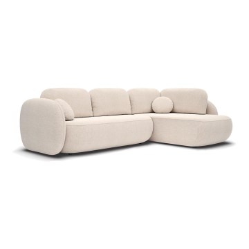 OLBIA Right‑Hand L‑Shaped Convertible Sofa Bed with Storage, Beige