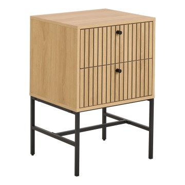 OLIVIA Oak Bedside Table with Drawers