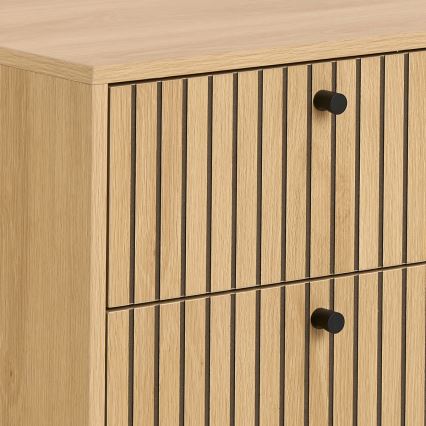 OLIVIA Oak Bedside Table with Drawers