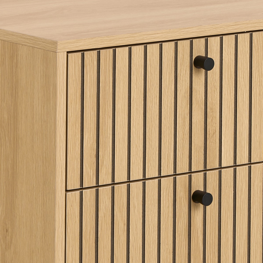 OLIVIA Oak Bedside Table with Drawers