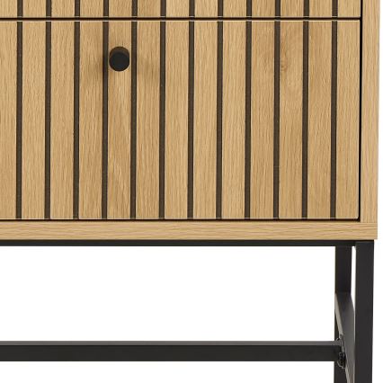 OLIVIA Oak Bedside Table with Drawers