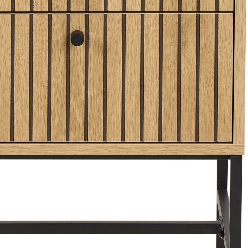 OLIVIA Oak Bedside Table with Drawers