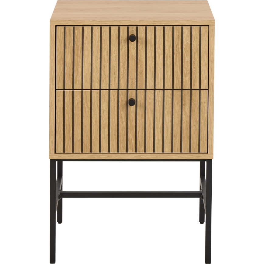 OLIVIA Oak Bedside Table with Drawers