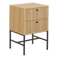 OLIVIA Oak Nightstand with Drawers