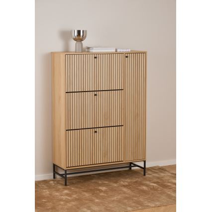OLIVIA Shoe Cabinet 99x140x35 cm, Oak