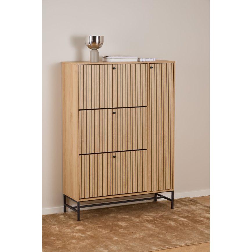 OLIVIA Shoe Cabinet 99x140x35 cm, Oak