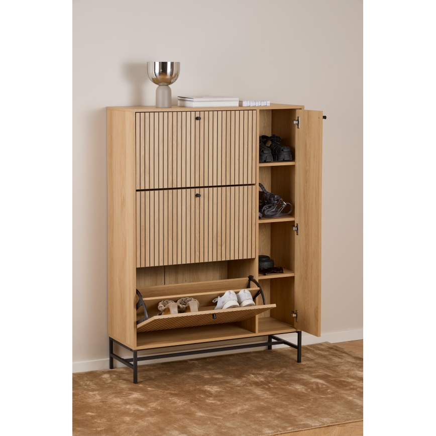 OLIVIA Shoe Cabinet 99x140x35 cm, Oak