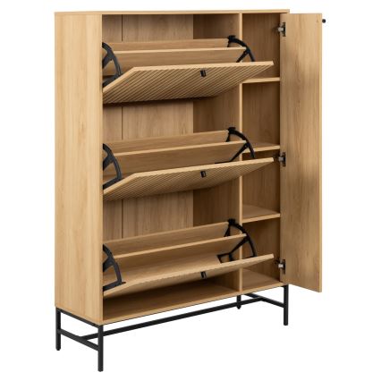 OLIVIA Shoe Cabinet 99x140x35 cm, Oak