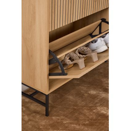 OLIVIA Shoe Cabinet 99x140x35 cm, Oak
