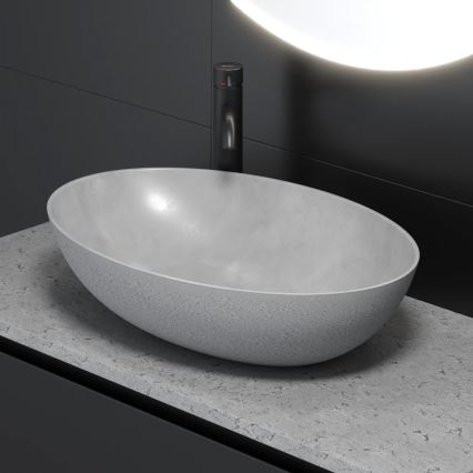 OLSBORG Countertop Basin 60 x 40.5 cm, Concrete Gray