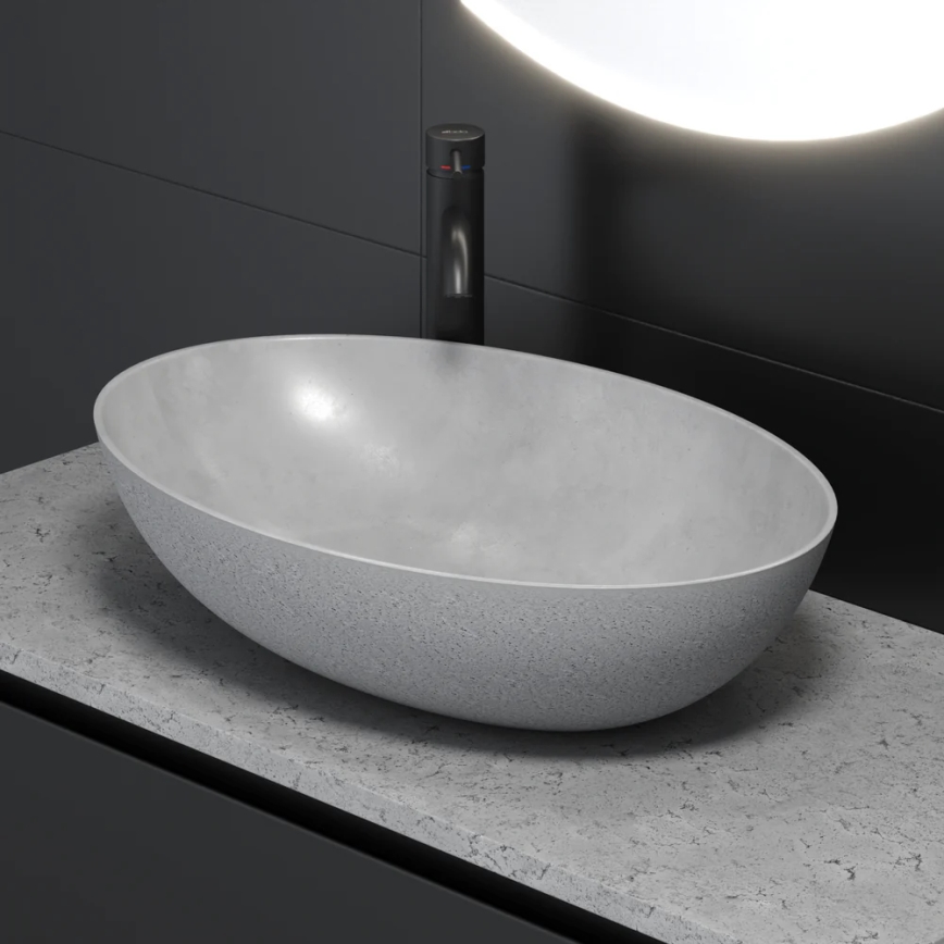 OLSBORG Countertop Basin 60 x 40.5 cm, Concrete Gray