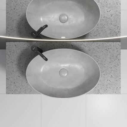 OLSBORG Countertop Basin 60 x 40.5 cm, Concrete Gray