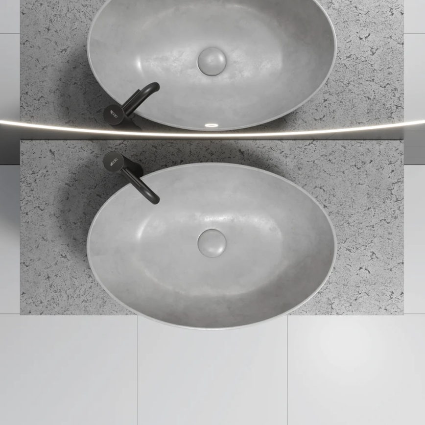OLSBORG Countertop Basin 60 x 40.5 cm, Concrete Gray