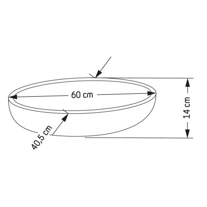 OLSBORG Countertop Basin 60 x 40.5 cm, Concrete Gray