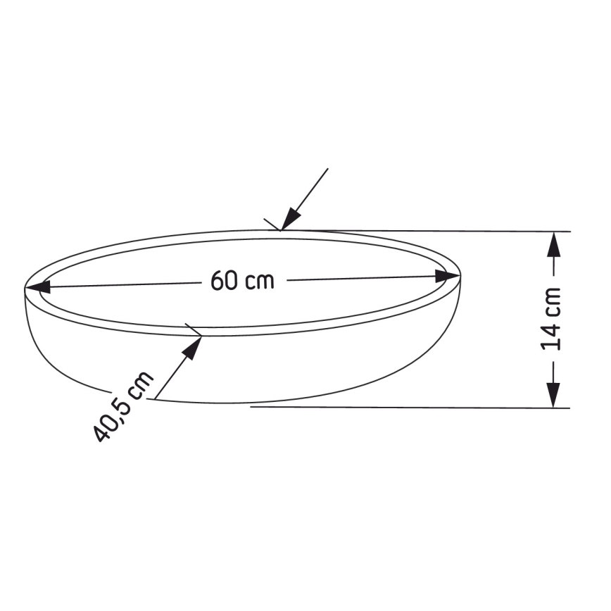 OLSBORG Countertop Basin 60 x 40.5 cm, Concrete Gray