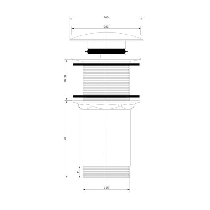 OMNIRES A716CR - Basin waste CLICK-CLACK d. 6,6 cm shiny chrome