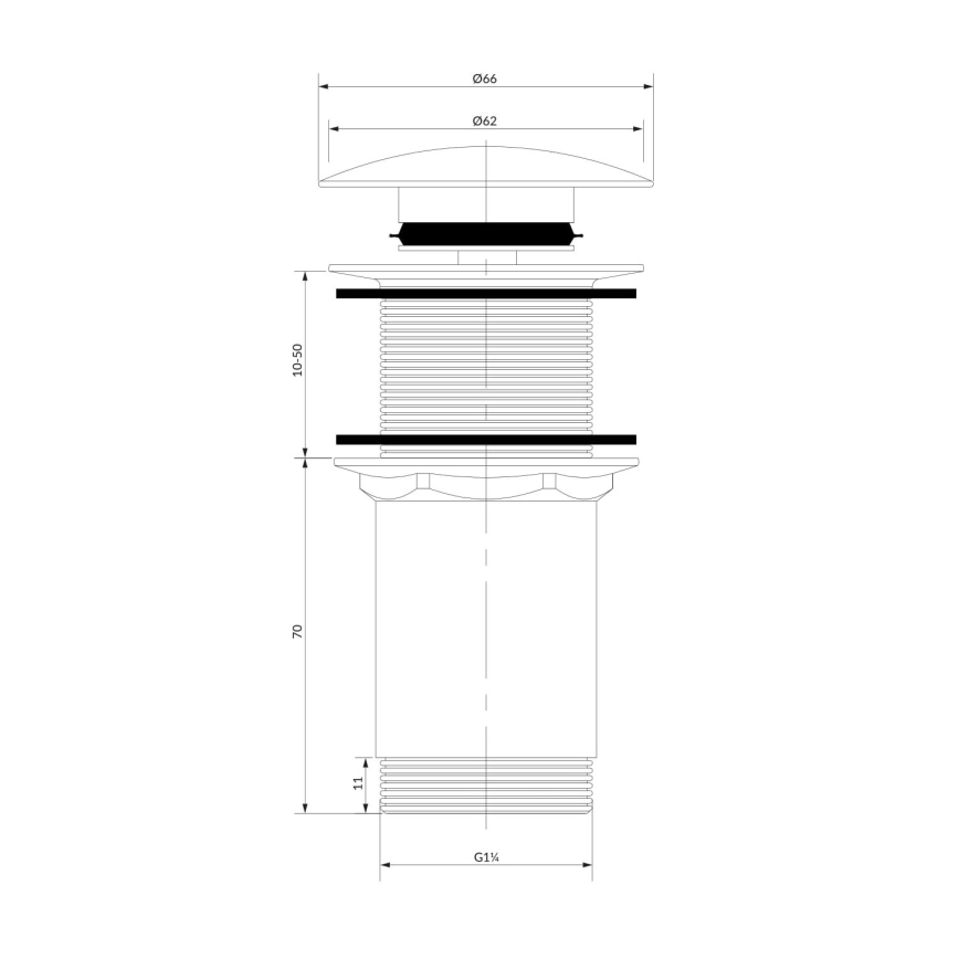 OMNIRES A716CR - Basin waste CLICK-CLACK d. 6,6 cm shiny chrome
