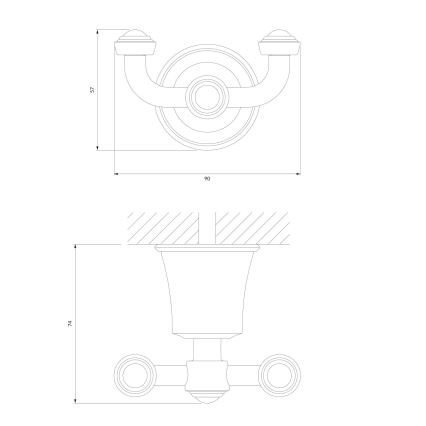 OMNIRES AL53120CR - Wall hook ART LINE shiny chrome