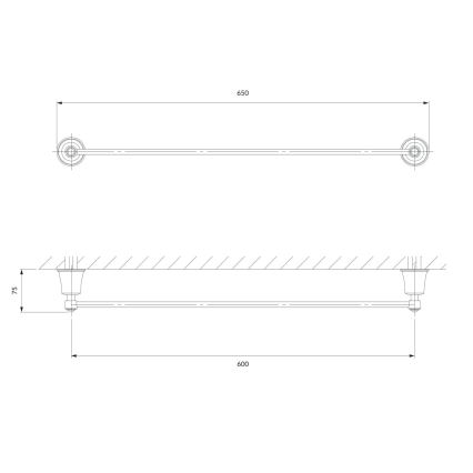 OMNIRES AL53216CR - Wall towel holder ART LINE 65 cm shiny chrome
