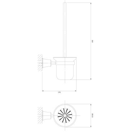 OMNIRES AL53620CR - Wall-mounted toilet brush ART LINE shiny chrome
