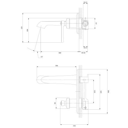OMNIRES AM5215CR - Basin tap for concealed installation ARMANCE shiny chrome