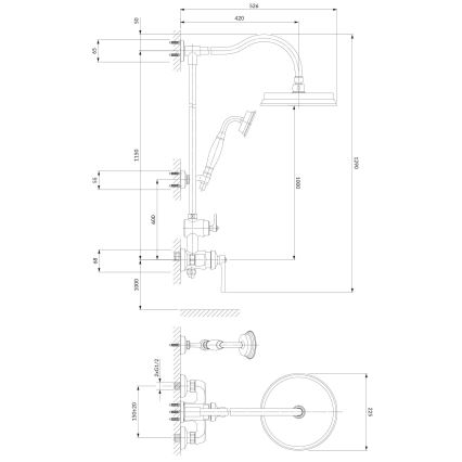 OMNIRES AM5244CR - Shower set with tap ARMANCE shiny chrome